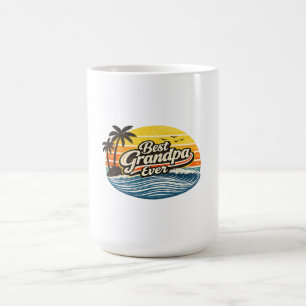 Bester Opa Aller Retro-Sonnenuntergangs-Design Kaffeetasse