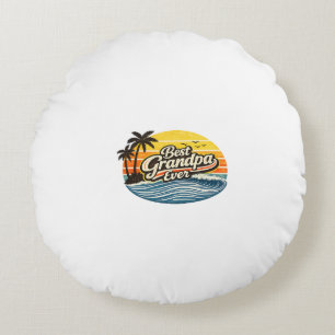 Bester Opa Aller Retro-Sonnenuntergangs-Design Rundes Kissen