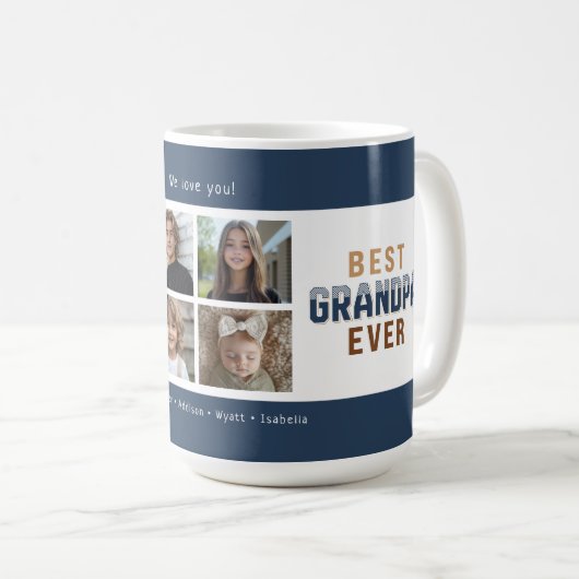 Bester Opa Aller Zeiten 4 Foto Collage Kaffeetasse (VorderseiteRechts)