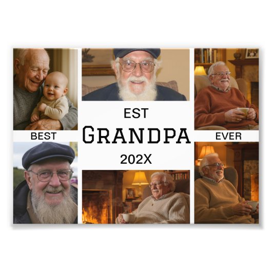 Bester Opa Aller Zeiten Fotocollage Fotodruck (Vorne)