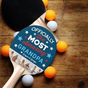 Bester Opa Aller Zeiten   Handgeschriebene Fotocol Tischtennis Schläger