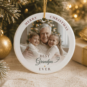 Bester Opa Aller Zeiten Individueller Weihnachtsba Keramik Ornament