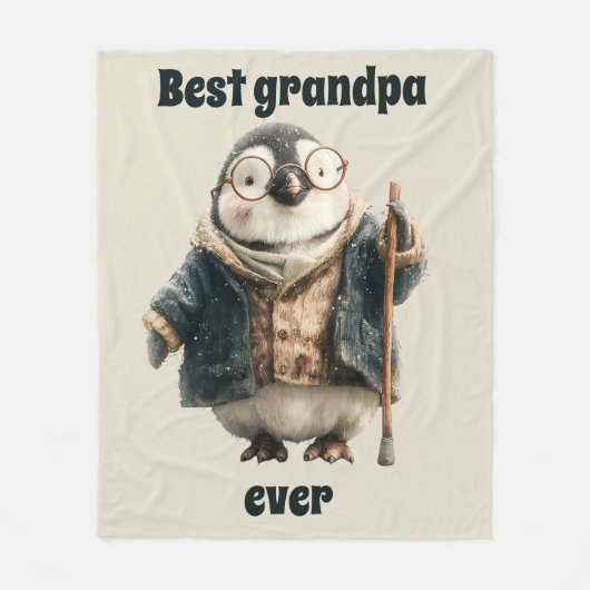 Bester Opa Aller Zeiten Winterpinguin Fleecedecke (Vorderseite)