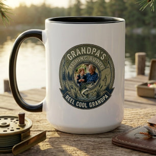 Bester Opa-Angler-Freund Foto-Abzeichen-Andenken Tasse