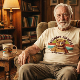 Bester Opa-Bär der Welt Modern und Retro T-Shirt