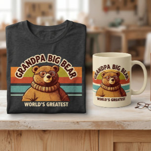 Bester Opa-Bär der Welt Modern und Retro T-Shirt