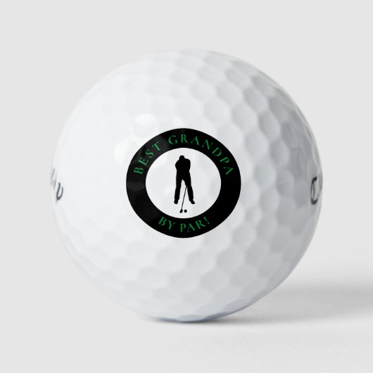 Bester Opa By Par Lustiges Schwarz Grün Golfer Ges Golfball (Vorderseite)