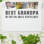 Bester Opa der Welt Benutzerdefinierte 3-Foto-Coll Geschirrtuch (Gefaltet)