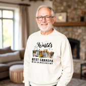 Bester Opa der Welt Benutzerdefinierte 3-Foto-Coll Sweatshirt