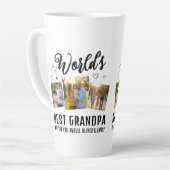 Bester Opa der Welt Benutzerdefinierte Fotocollage Milchtasse (Linke Ecke)