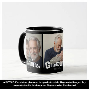 Bester Opa der Welt Est Jahr 3 Fotocollage  Tasse