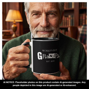 Bester Opa der Welt Est-Jahr Lustige Aufschrift Sc Tasse