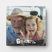 Bester Opa der Welt - Geschenk mit Gründungsdatum Fotoplatte (Vorderseite)
