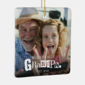 Bester Opa der Welt - Geschenk mit Gründungsdatum  Keramikornament (Rechts)