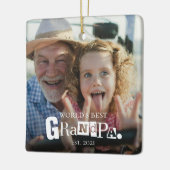 Bester Opa der Welt - Geschenk mit Gründungsdatum  Keramikornament (Links)