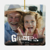 Bester Opa der Welt - Geschenk mit Gründungsdatum  Keramikornament (Rückseite)