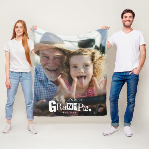 Bester Opa der Welt - Geschenk mit Gründungsjahr f Fleecedecke