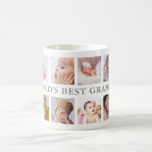 Bester Opa der Welt Grau 12 Foto Collage Kaffeetasse (Mittel)