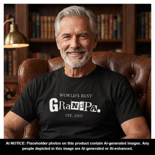 Bester Opa der Welt Gründungsjahr Lustige Aussage  T-Shirt