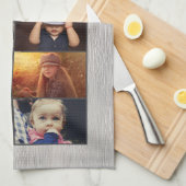 Bester Opa der Welt Holz 6 Foto Collage Geschirrtuch (Viertel Falte)