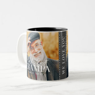 Bester Opa der Welt seit 20XX Modernes Chic-Foto Zweifarbige Tasse