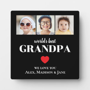 Bester Opa der Welt Wir lieben dich 3 Kinder Foto Fotoplatte