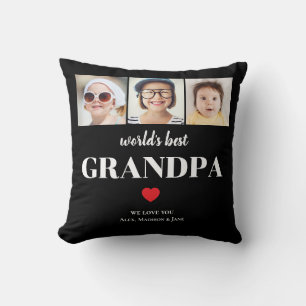Bester Opa der Welt Wir lieben dich 3 Kinder Foto Kissen