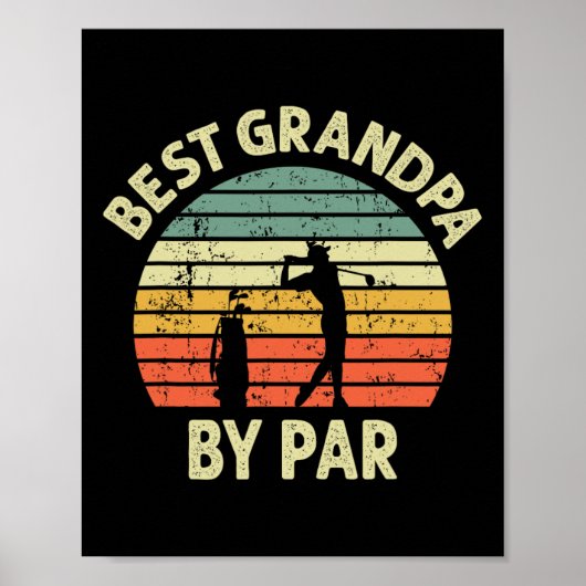 Bester Opa Durch Par Golf Golfer Golfen Großvater Poster (Vorne)
