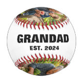 Bester Opa etabliert kühne Fotocollage Baseball (Rückseite)