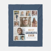 Bester Opa ever 10 Foto-Collage  Fleecedecke (Vorderseite)