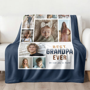 Bester Opa ever 10 Foto-Collage Fleecedecke