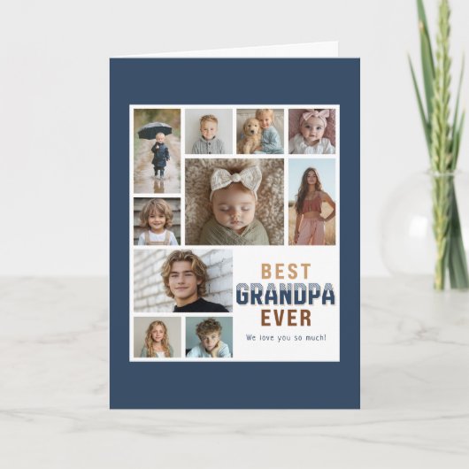 Bester Opa ever 10-Foto-Collage  Karte (Vorderseite)