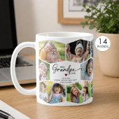 Bester Opa Ever 14 Foto-Collage Sechseck-Muster Kaffeetasse