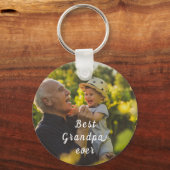 Bester Opa Ever 2 Foto Schriftzug Personalisiert  Schlüsselanhänger (Rückseite)