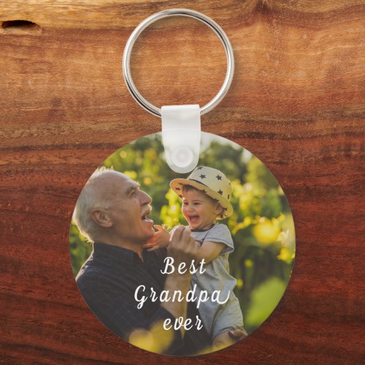 Bester Opa Ever 2 Foto-Script personalisiert Schlüsselanhänger (Rückseite)