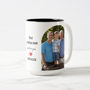 Bester Opa ever 2 Fotocollage Tasse