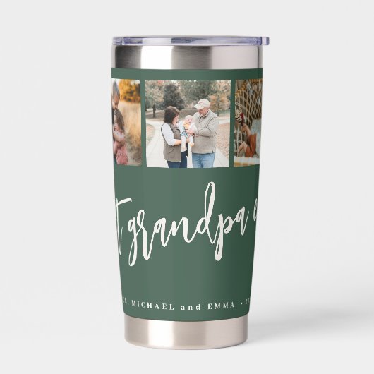 Bester Opa ever 5 Foto-Collage personalisiert Thermobecher (Links)