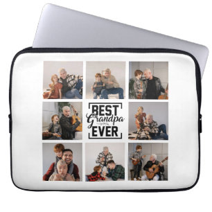 Bester Opa ever 8 Foto-Collage Laptop-Hülle Laptopschutzhülle