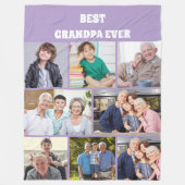 Bester Opa ever 8Foto-Collage Chic lila Fleecedecke (Vorderseite)