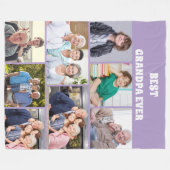 Bester Opa ever 8Foto-Collage Chic lila Fleecedecke (Vorderseite (Horizontal))
