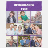 Bester Opa ever 8Foto-Collage Chic lila Fleecedecke (Vorderseite)