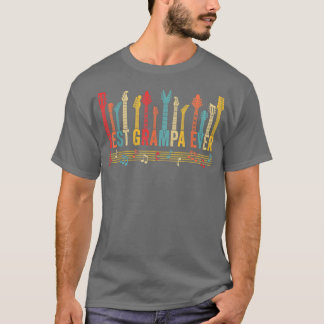 Bester Opa Ever Daddy Gitarre Väter Bekümmert D T-Shirt