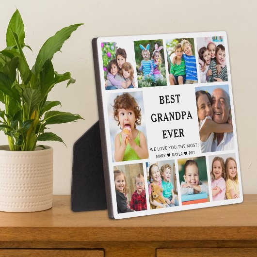 Bester Opa ever Enkelkinder 10 Foto-Collage    Fotoplatte