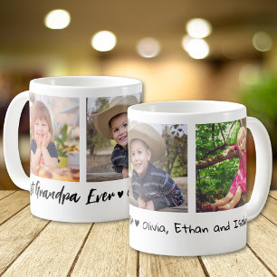 Bester Opa ever Enkelkinder 3 Fotocollage   Kaffeetasse