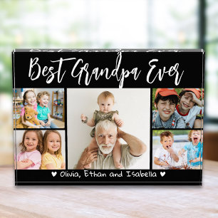 Bester Opa Ever Enkelkinder Schwarz 5 Collage Fotoblock