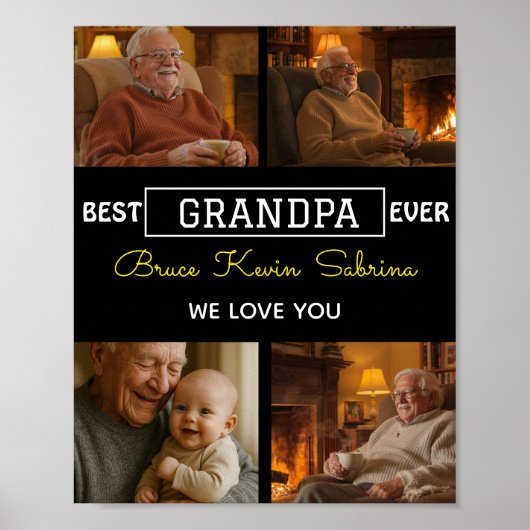 Bester Opa ever Foto-Collage Poster (Vorne)