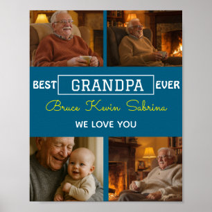 Bester Opa ever Foto-Collage Poster