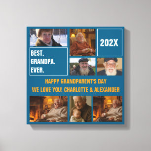 Bester Opa ever Foto-Collage und benutzerdefiniert Leinwanddruck