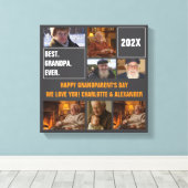 Bester Opa Ever Foto-Collage und individueller Tex Leinwanddruck (Insitu (Holzboden))