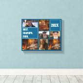 Bester Opa ever Fotocollage und individueller Text Leinwanddruck (Insitu (Holzboden))